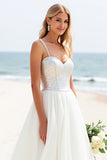 Branco De Baile/Princesa Pescoço Quadrado Longo Vestido de Noiva Com Lantejoulas