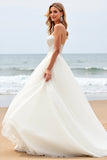Branco De Baile/Princesa Sem Alças Espartilho Tule Longos Vestido de Noiva