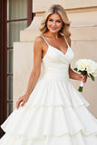 Marfim De Baile/Princesa Alças Finas Longo Cetim Vestido de Noiva
