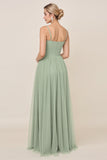 Vestidos Para Casamento Convidada Linha-A Chiffon Matcha Longo