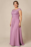 Rosa Poeirenta Bainha Chiffon Tamanhos Grandes Longos Vestido Mae Noiva
