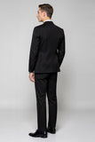 Preto 3 Piece Lapela Notched Single Breasted Masculino Terno Formal