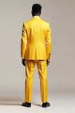 Yellow Peak Lapel Duplo Peito Masculino Prom Suits