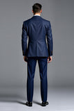 Marinha 2 Peças Notched Lapela Single Breasted Prom Suits