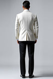 Lapela Branca Notched 2 Peças Ternos de Baile de Formatura Masculino
