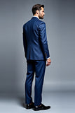 Royal Blue Duplo Peito 2 Peças Notched lapela Homens Prom Suits