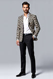 Leopard Shawl Lapela 2 Peças Masculino Prom Terno