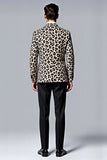 Leopard Shawl Lapela 2 Peças Masculino Prom Terno
