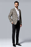 Leopard Shawl Lapela 2 Peças Masculino Prom Terno