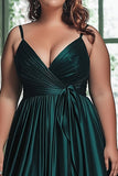 Vestido De Baile Longo Linha-A Tamanhos Grandes Decote em V