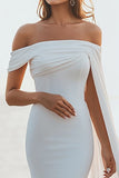Vestidos de Noiva Branco Fora do Ombro Longo Sereia