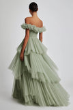 Sage Poeirento Sem Ombros De Baile/Princesa Longos Vestido de Baile