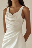 Vestidinho Branco Cetim Curto/Mini Bodycon Sem Mangas