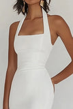 Vestidos Cerimónia Midi Cabeçada Branco Sereia