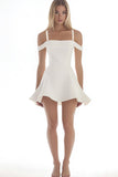 Vestidinho Branco Curto/Mini Linha-A Cetim