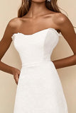 Vestidinho Branco Linha-A Midi Sem Alças Renda