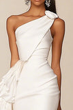 Vestidinho Branco Um Ombro Curto Bodycon Babados