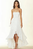 Vestido de formatura branco sem alças