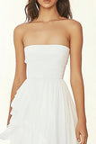 Vestido de formatura branco sem alças