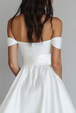 Branco Uma linha fora do ombro vestido de formatura