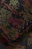 Brown Fit Floral Notched Lapela Blazer Masculino