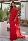 Preto Um Ombro Chiffon Longo Vestido Cerimónia