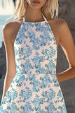 Branco Cabeçada Chiffon Linha-A Curto/Mini Vestido de Formatura