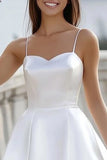 Vestido Linha-A Decote Em Coração Cetim Mini Vestidinho Branco