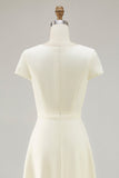 Daffodil A Line Boat Neck Vintage Cetim Long Work Dress