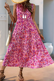 Vestido Verão Decote em V Sem Linha-A Midi Azul
