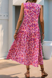 Vestido Verão Decote em V Sem Linha-A Midi Azul