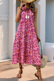 Vestido Verão Decote em V Sem Linha-A Midi Azul