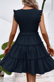 Vestido Verão Preto Decote em V Curto Linha-A