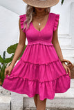 Vestido Verão Preto Decote em V Curto Linha-A