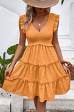 Vestido Verão Preto Decote em V Curto Linha-A