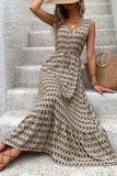 Vestido Verão Decote em V Verde Floral Longo Linha-A