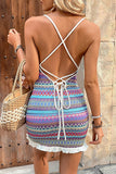 Vestido Verão Azul Bodycon Alças Finas Curto/Mini