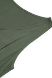 Exército Verde Linha-A Midi Vestido de Verão com Cinto