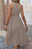 Cáqui Cabeçada Linha-A Midi Vestido de Verão