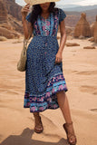Verde Claro Decote em V Linha-A Midi Vestido de Verão
