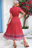 Verde Claro Decote em V Linha-A Midi Vestido de Verão