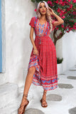 Verde Claro Decote em V Linha-A Midi Vestido de Verão