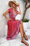 Verde Claro Decote em V Linha-A Midi Vestido de Verão