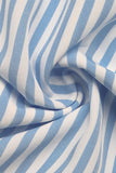 Vestido de Verão Azul Pescoço Quadrado Linha-A Midi