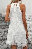 Vestido de Verão Cabeçada Linha-A Mini Renda