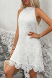 Vestido de Verão Cabeçada Linha-A Mini Renda