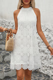Vestido de Verão Cabeçada Linha-A Mini Renda