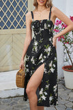 Verde Direto Linha-A Midi Vestido de Verão com Fenda
