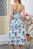 Verde Direto Linha-A Midi Vestido de Verão com Fenda