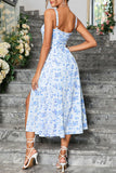 Verde Direto Linha-A Midi Vestido de Verão com Fenda